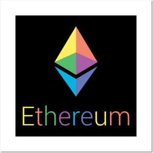 Ethereum Logo Rainbow, ETH Prism, Gift for Cryptocurrency Lover, Gift for Crypto Trader Posters and Art